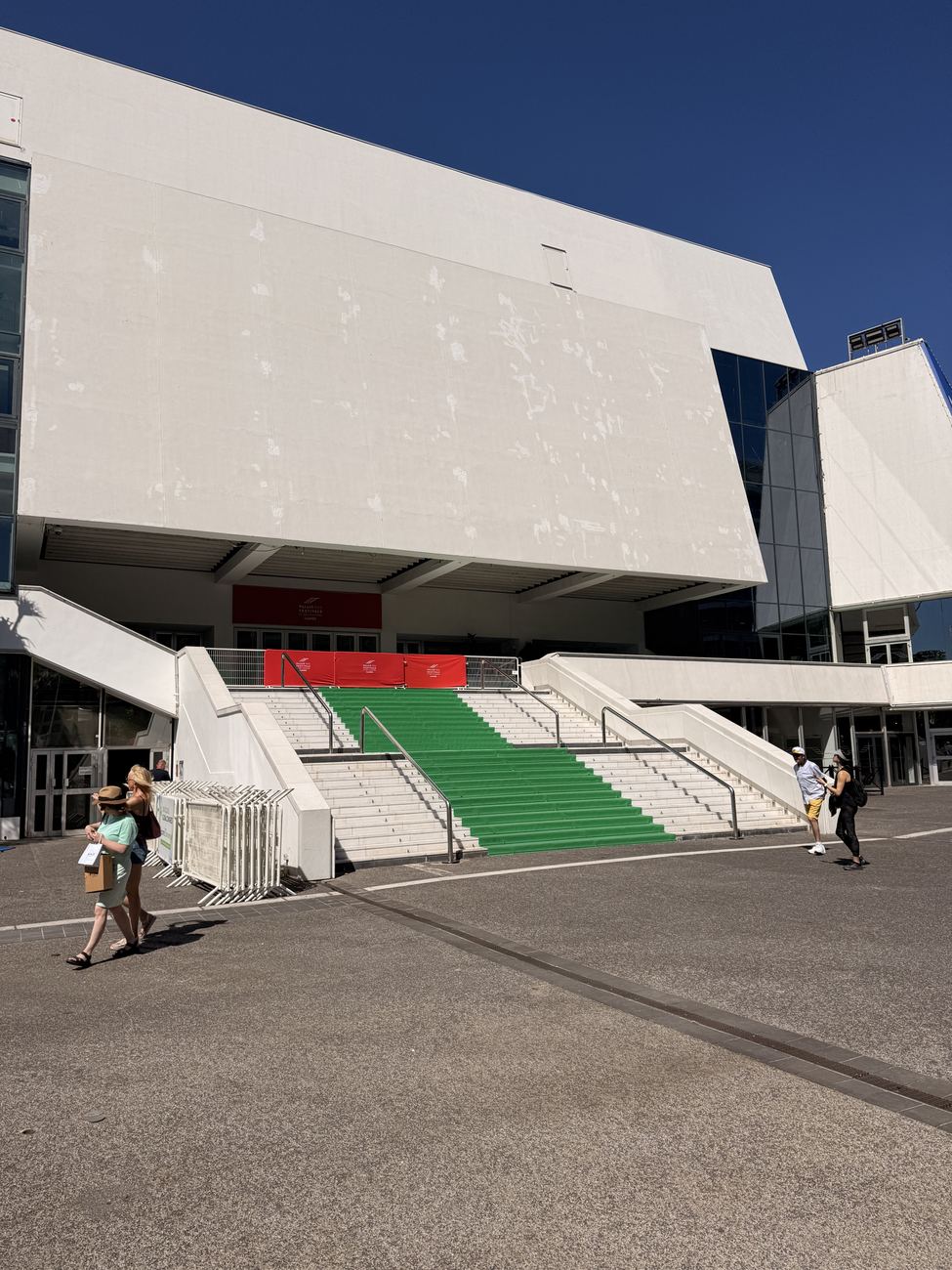 The steps of the Palais des Festivals in Cannes, empty on a June morning